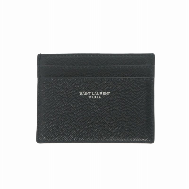 サンローラン パリ SAINT LAURENT PARIS グレインパウダー テクスチャードレザー カードケース 名刺入れ ブラック 黒 GUE375946