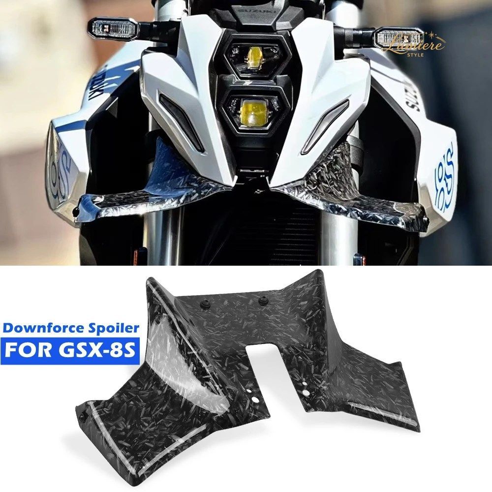 GSX-8S 2023 - 25 ダウンフォース フロントスポイラー ネイキッド エアロダイナミック ウィングレット フロントヘッドライトエクステンショ