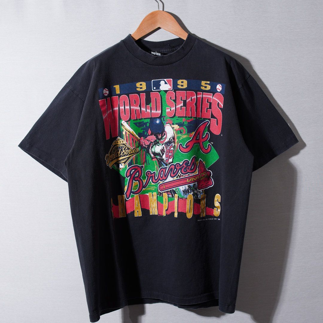 90s USA製 1995年製 MLB アトランタ・ブレーブス Tシャツ XL ブラック