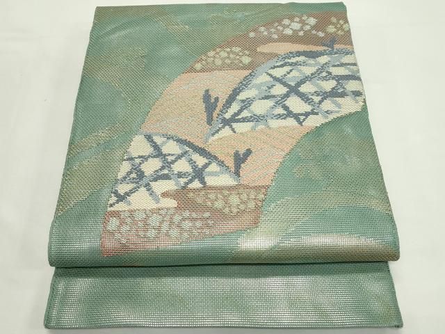 平和屋着物＊夏物　太鼓柄袋帯　立波地紙籬文様　金銀糸　正絹　逸品　CABK7124rv 11,232円