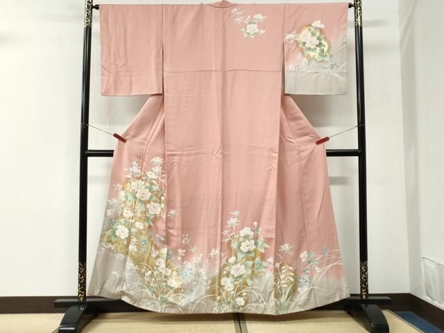 平和屋着物●訪問着　牡丹花文　暈し染め　金彩　正絹　逸品　CABK7310yc