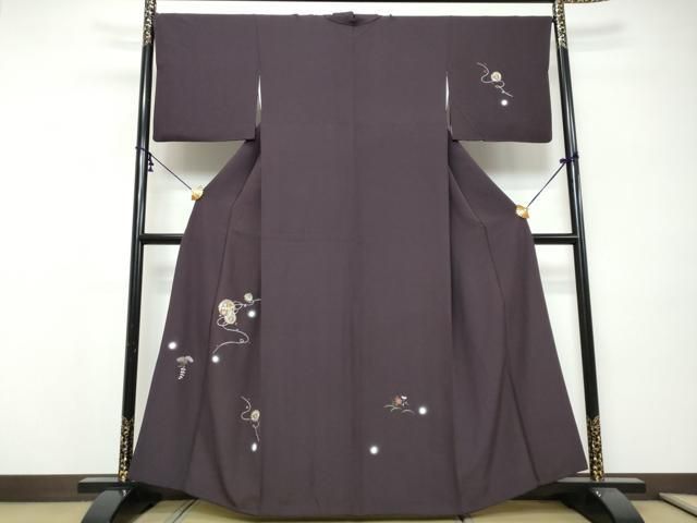平和屋着物●訪問着　総刺繍　手毬花文　蛍暈し　金糸　さが美扱い　正絹　逸品　DABI9291ud