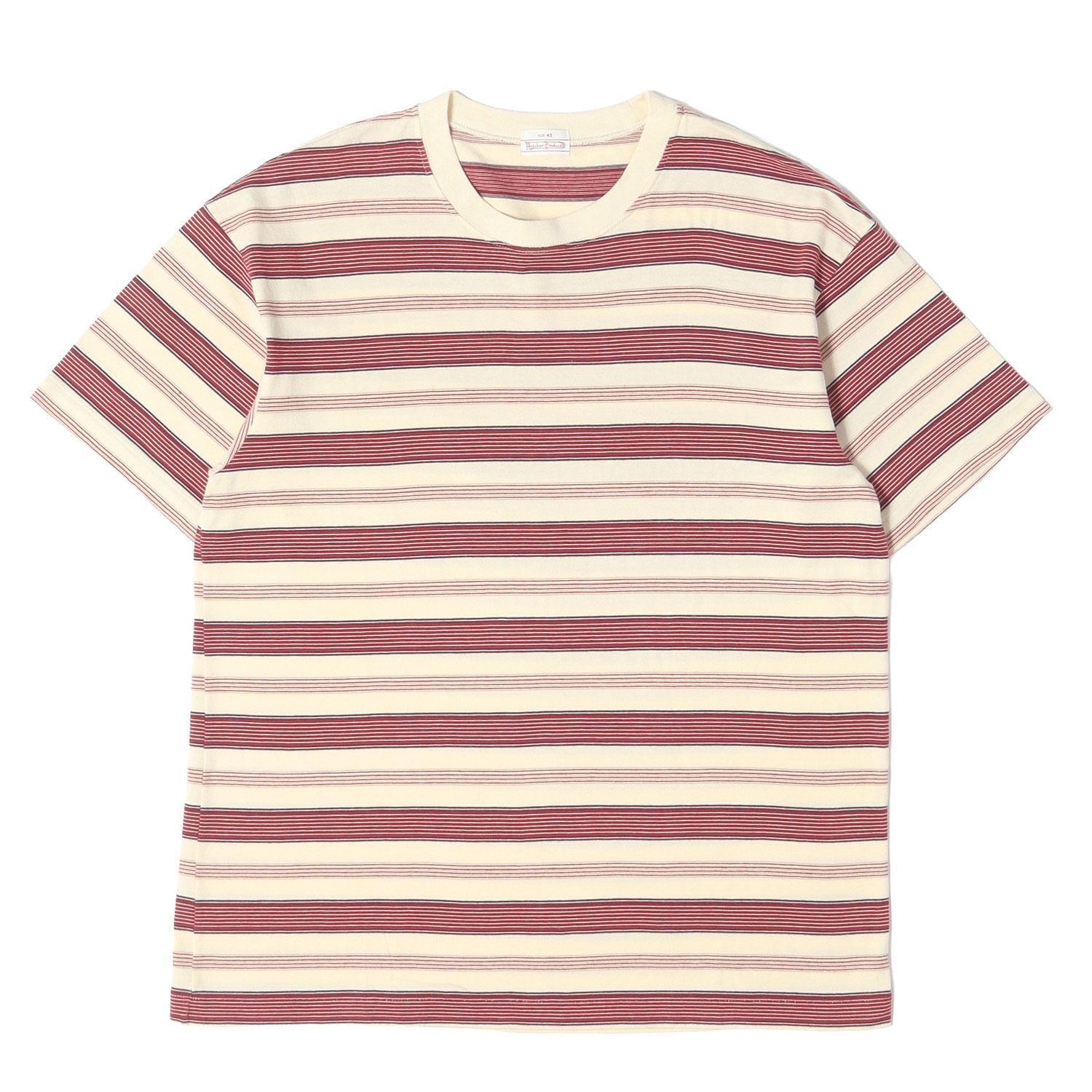 トップス Atlast&Co 26SS Pocket T Black 42 美品】At LASTu0026CO アットラスト Tシャツ クリーム レッド サイズ