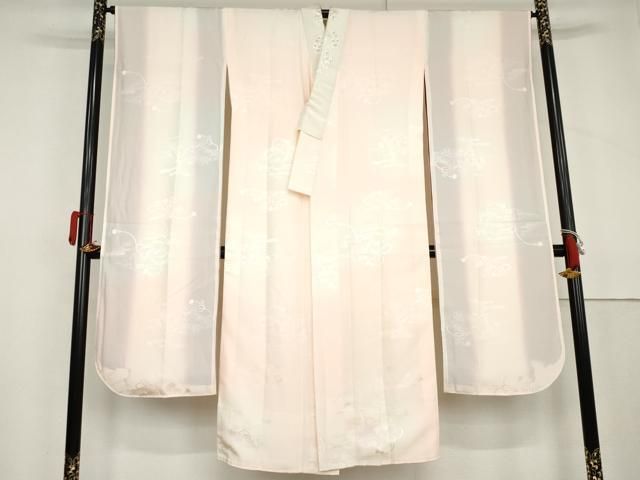 平和屋着物●振袖用長襦袢　袷　短冊花地紋　暈し染め　半衿刺繍　正絹　逸品　AABL6433cs 18,200円