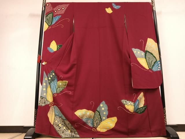 平和屋着物●豪華振袖　絞り　駒刺繍　舞蝶文　金彩　正絹　逸品　AABL3014fy 27,885円