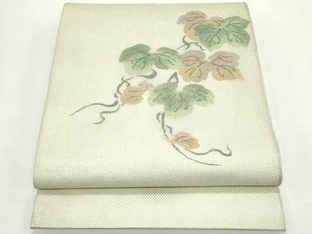 平和屋着物＊夏物　太鼓柄袋帯　鎖美織　蔦の葉文様　銀糸　正絹　逸品　CABK7048rv 18,460円
