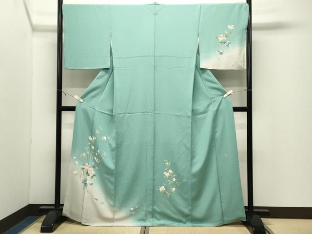 平和屋着物●訪問着 友禅 作家物 枝花文 暈し染め 鈴乃屋扱い 正絹 逸品 CABK2413gh