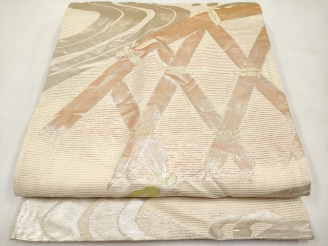 平和屋着物＊夏物　六通柄袋帯　立波籬文　金銀糸　正絹　逸品　CABL1238tx 19,240円