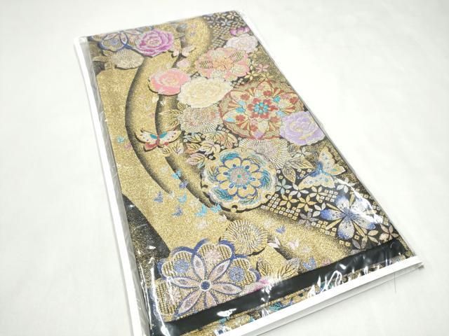 平和屋着物●六通柄袋帯　花蝶文　金銀糸　正絹　逸品　CABL0869hy 15,392円