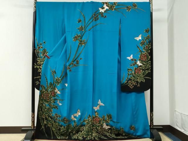 平和屋着物●豪華振袖　花蝶文　暈し染め　金銀彩　正絹　逸品　CABI3463yc 30,420円