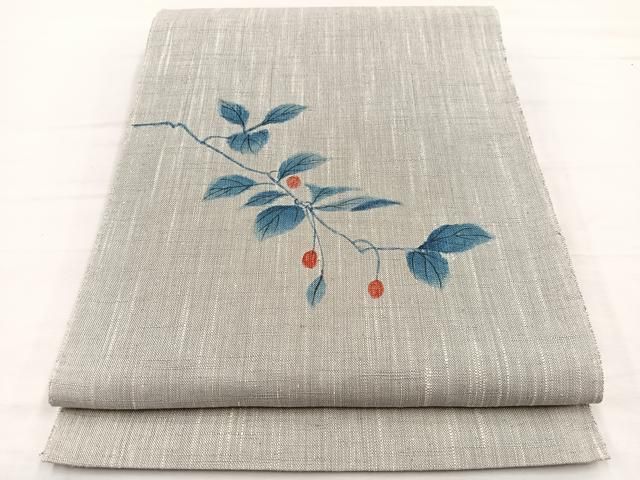 平和屋着物＊夏物　八寸名古屋帯　作家物　手描き　南天文　BAAX7992hv 18,460円