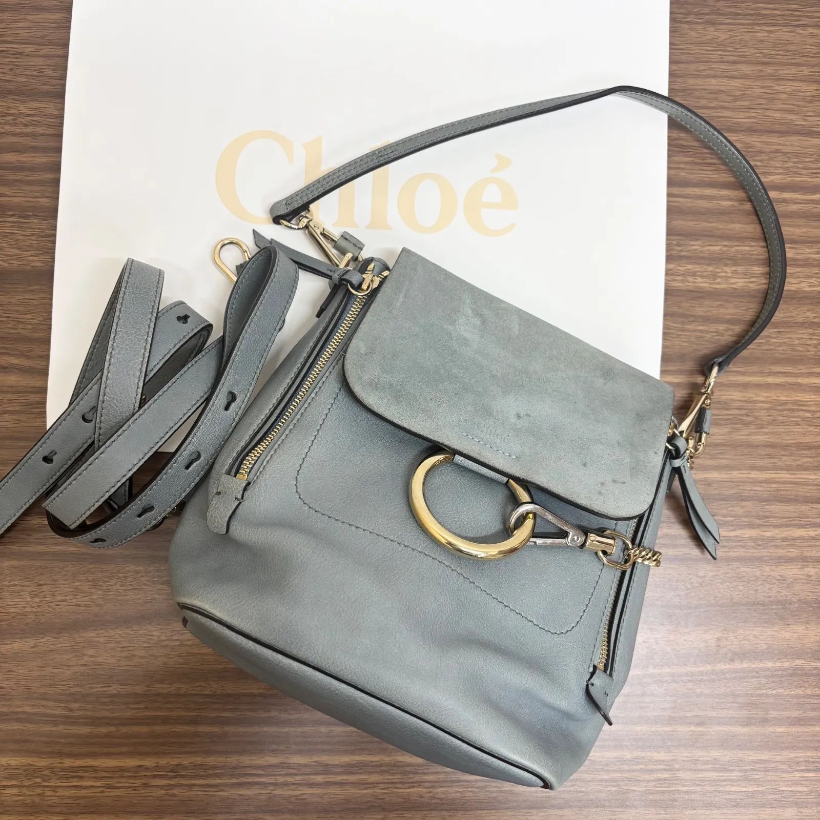 （b4107）クロエ 2way リュック ショルダーバッグ 肩掛け フェイ レディース Chloe