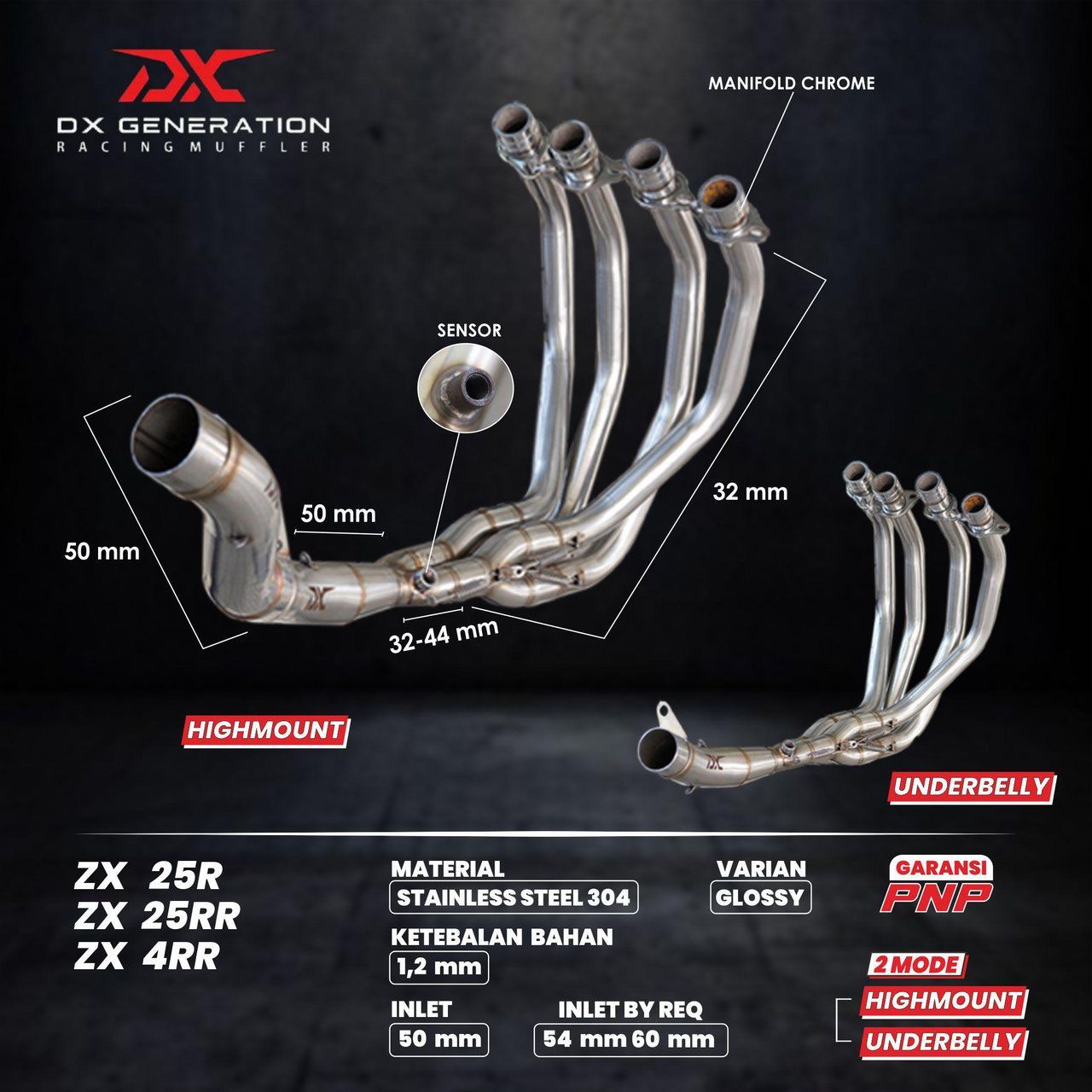 DX GENERATION ZX-25R ZX-4R ヘッダーパイプ