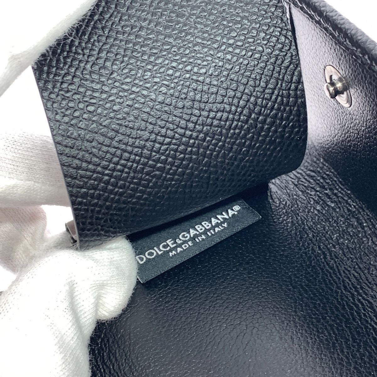 未使用 Dolce&Gabbana 6連キーケース ラウンドファスナー DOLCE&GABBANA ドルチェ&ガッバーナ 6連キーケース レザー/プレート