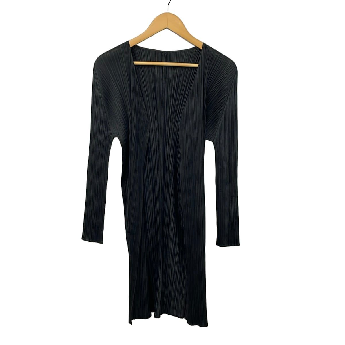 PLEATS PLEASE(プリーツプリーズ) カーディガン サイズ5 XS レディース美品 - PP05-JA108-15 黒 長袖/プリーツ/BASICS
