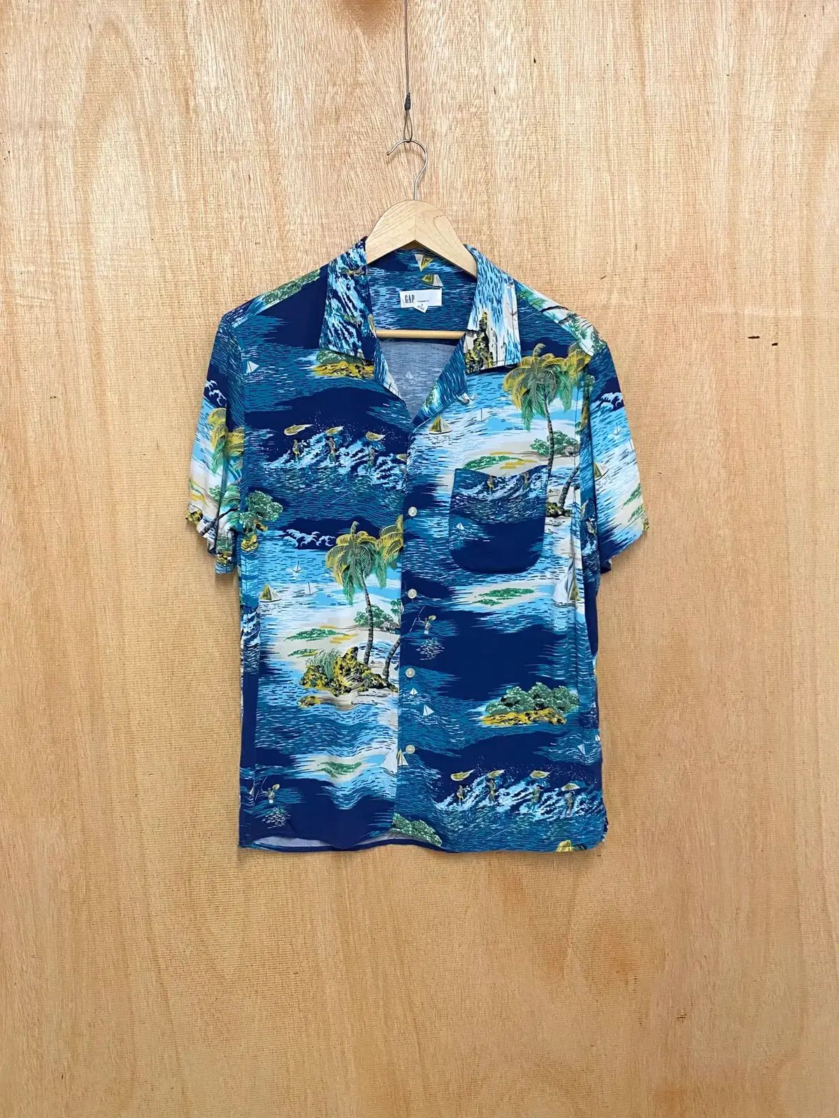 GAP ハワイアン シャツ ギャップ オーシャン プリント ハワイアン シャツ