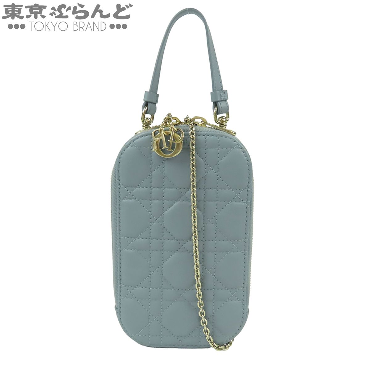 ディオール Dior フォンホルダー S0872ONMJ_M81B クラウドブルー ラムスキン レディディオール カナージュ 2WAY チェーンショルダーバッグ レディース 101888962 59,400円