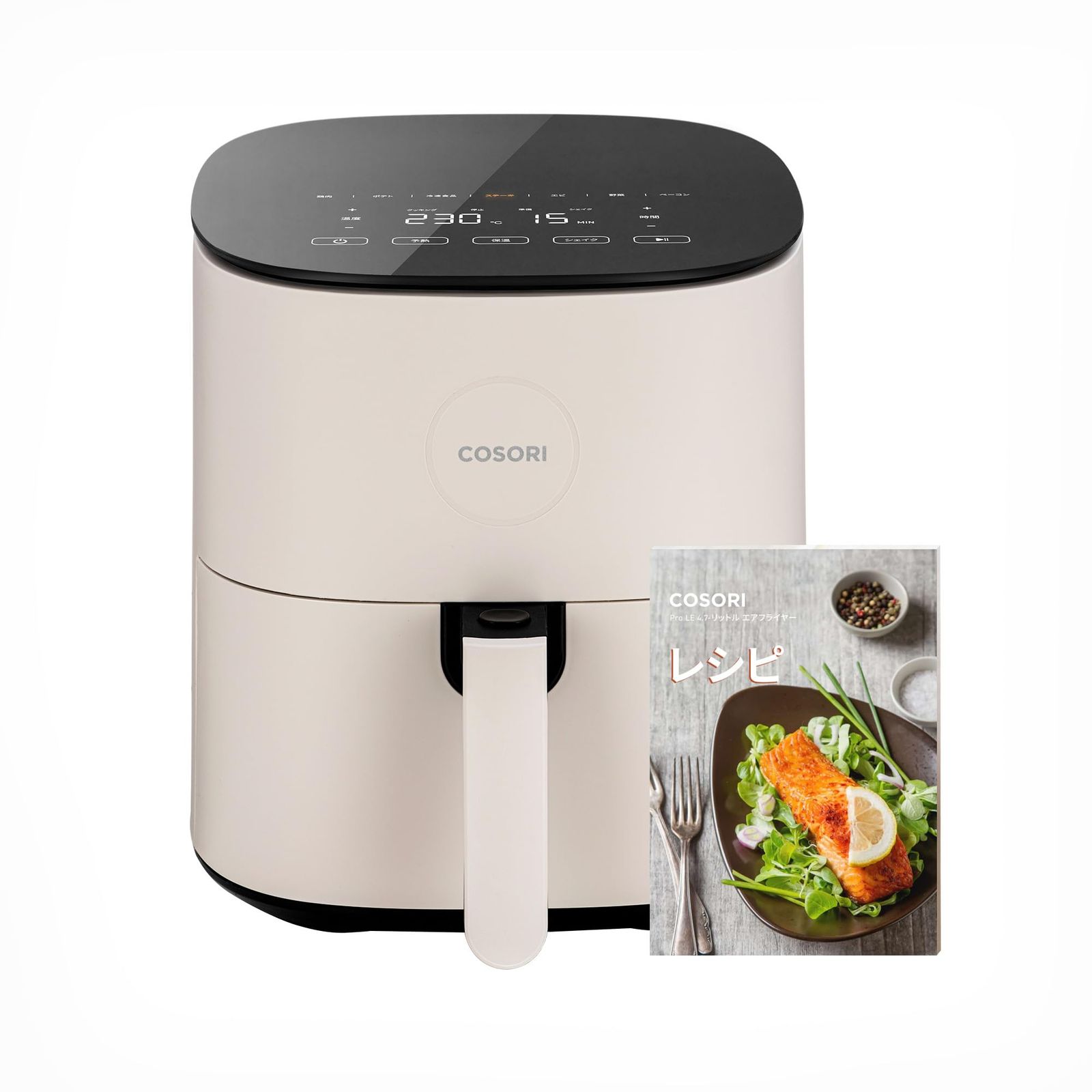 COSORI コソリ ノンフライヤー 4.7L 大容量 エアフライヤー 最高温230℃ タイマー アイボリー CAF-L501-WJP | 家庭用,PSE認証済み,日本語レシピ付き,自動電源オフ,ポテト,惣菜,揚げ物,こそりノンフライヤー,電 b7cb8895