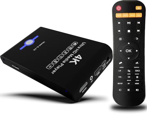 ☆新品☆4K Ultra HDメディアプレーヤー&HDDエンクロージャ 2イン1、デジタルサイネージ、H.265/HEVC H.264/AVC MP4 MKVビデオ、MP3音楽、JPG写真、自動再生と再開、HDD、USB/SDカード、4k HDMI、アナログA 7,920円