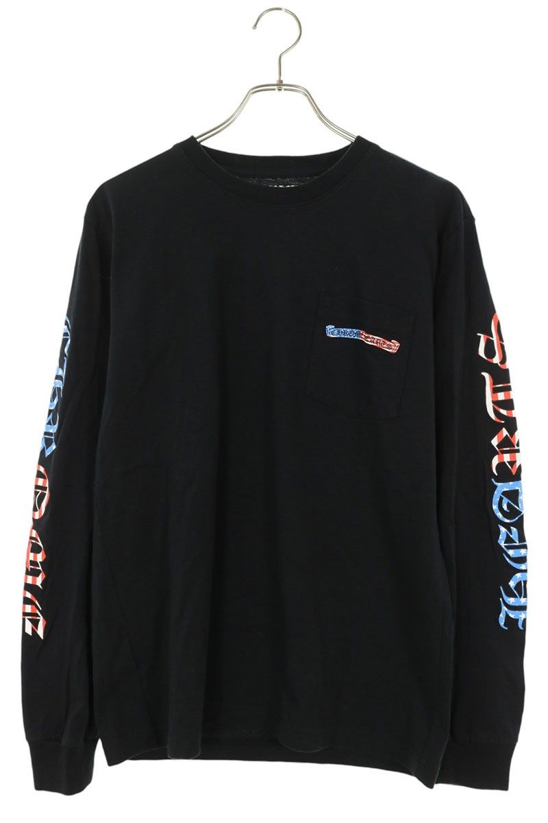 クロムハーツ PPO US SCRL LS アメリカンフラッグロゴ長袖カットソー メンズ M