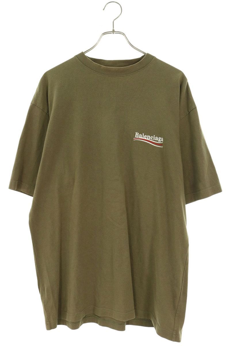 バレンシアガ 641675 TKVJ1 キャンペーンロゴ刺繍Tシャツ メンズ S