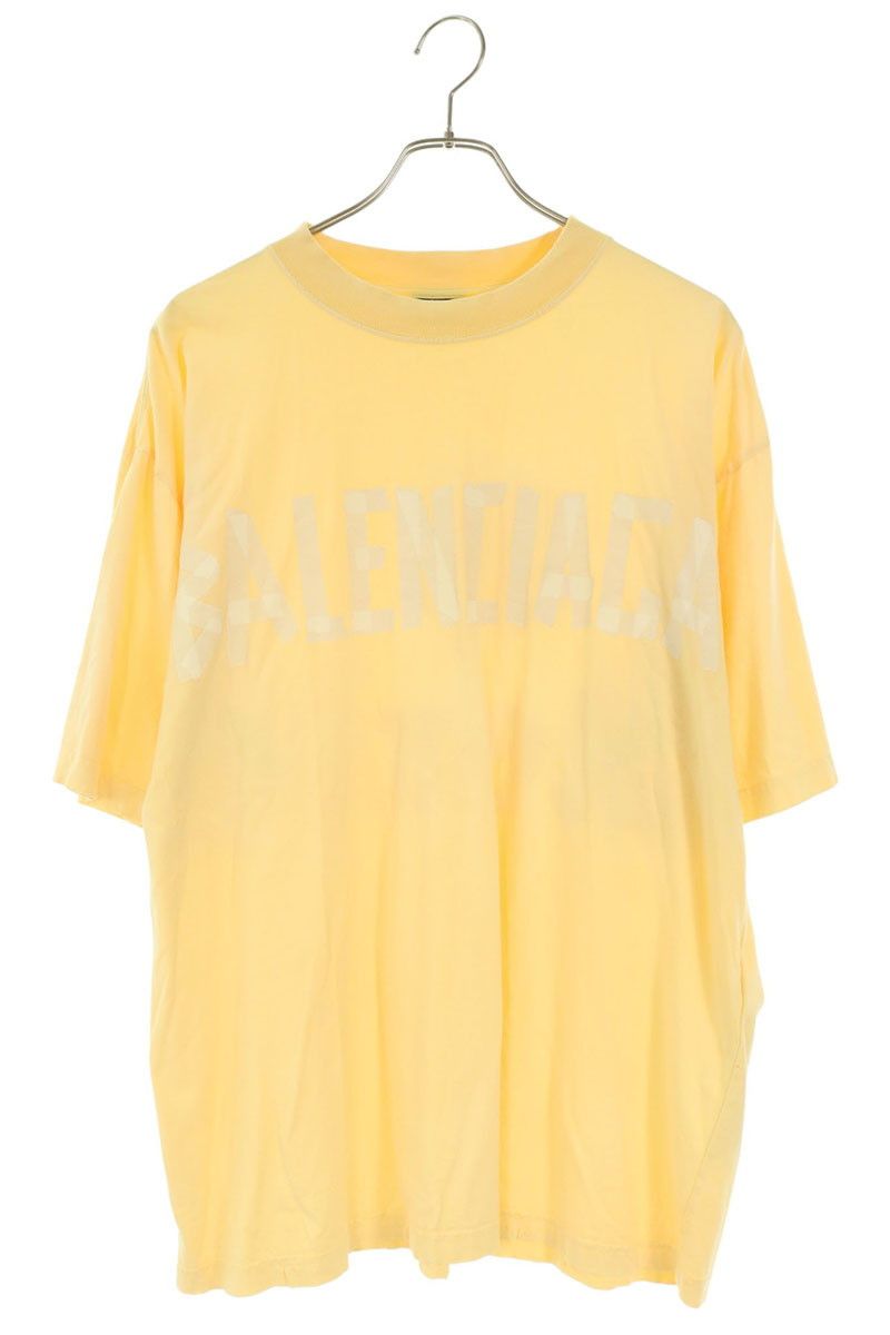 バレンシアガ 764235 TSVR9 テープロゴダメージ加工Tシャツ メンズ S 31,584円