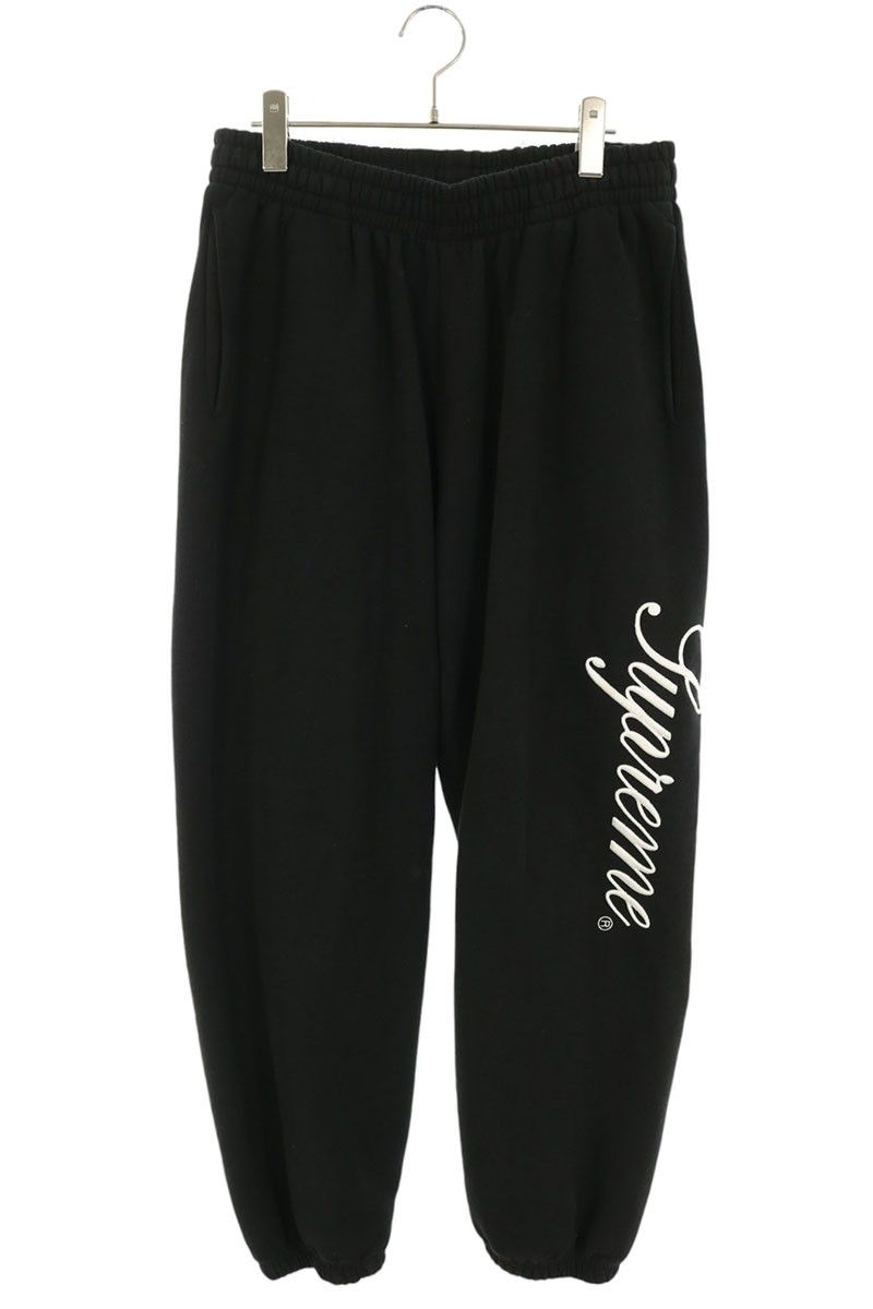 シュプリーム Raised Script Sweatpants スクリプトロゴ刺繍スウェットロングパンツ メンズ M