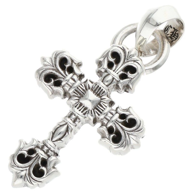 クロムハーツ FILIG/CROSS-XSM W/BALE/フィリグリークロスXSベイル wベイル/シルバーネックレストップ メンズ