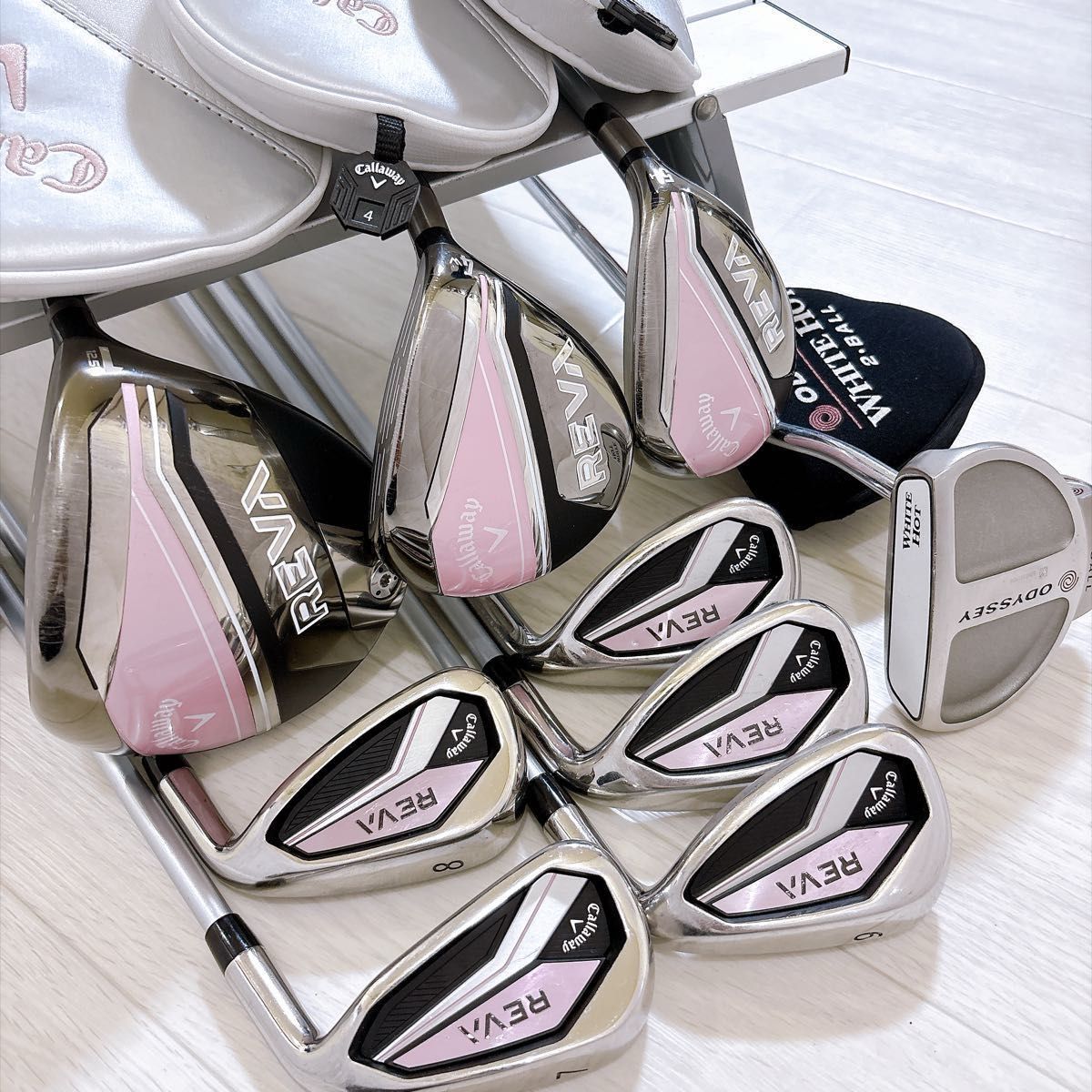 良品 Callaway REVA キャロウェイ レヴァ 現行 レディースゴルフセット 9本 フレックスL 右利き G-0715