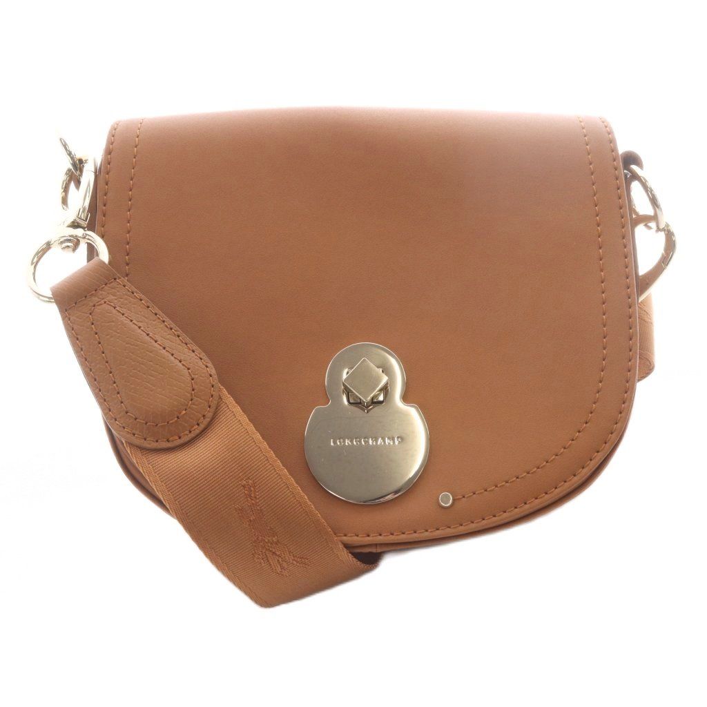 ロンシャン LONGCHAMP ショルダーバッグ レザー ロゴ 茶色 11,999円