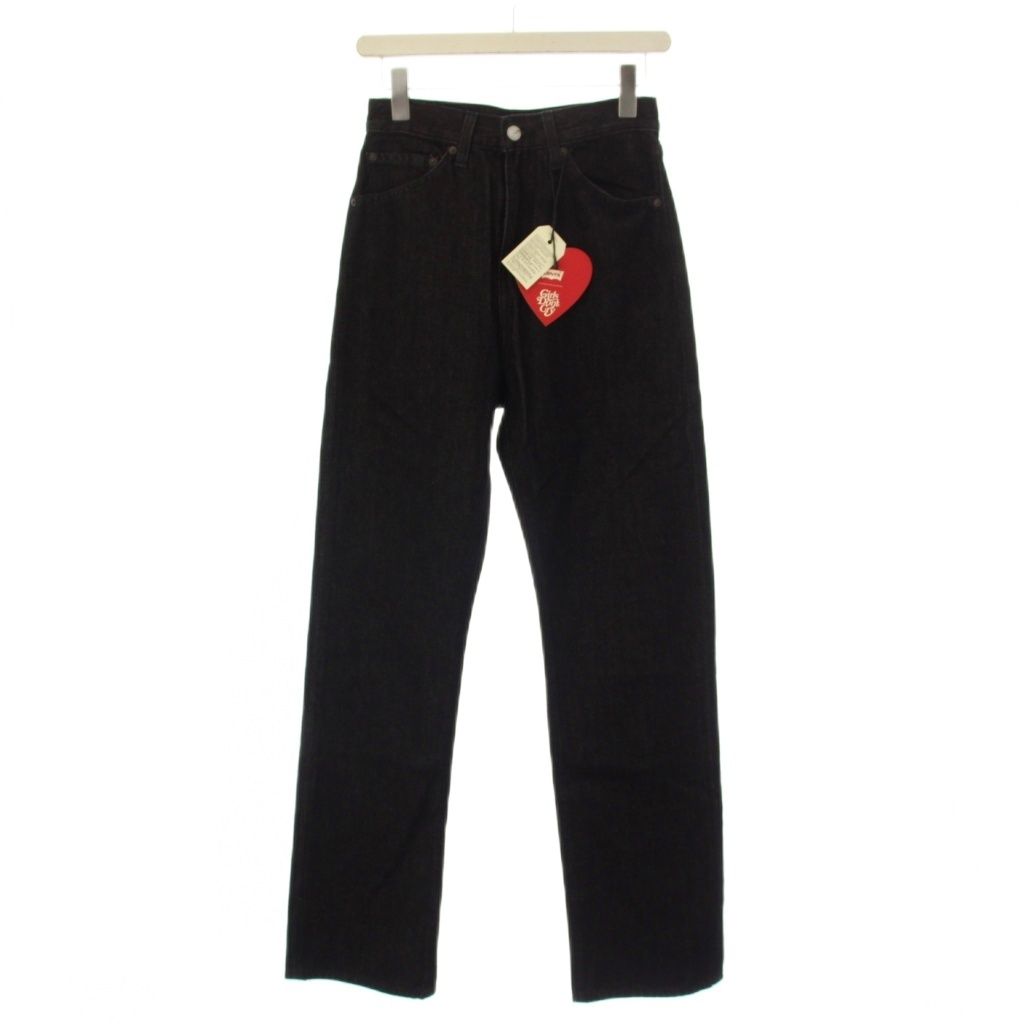 リーバイス Levi's × ガールズドントクライ Girls Dont Cry 701ダブルネームデニムパンツ ジーンズ ジップフライ W26 黒 A225I-0001 /BM