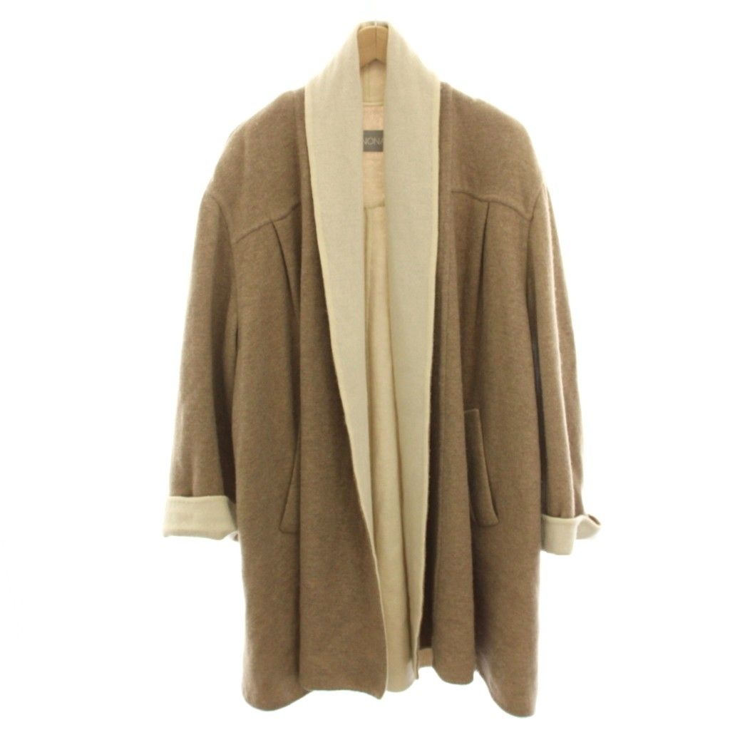 アニオナ AGNONA コート ロングカーディガン ショールカラー ベージュ /HN ■GY62