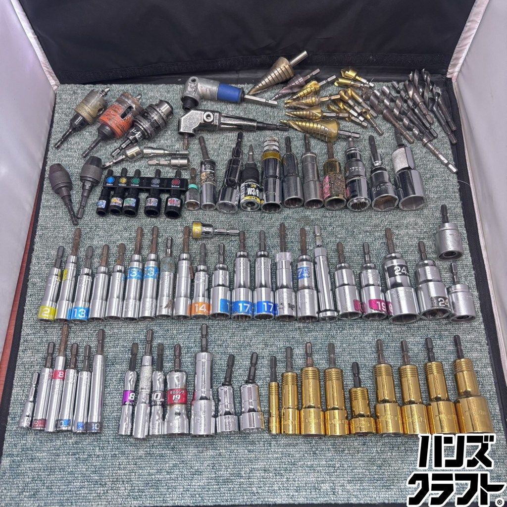 ◎【中古】 タジマ／ベッセル／TOPなど インパクト用ソケット ドリル セット まとめ品 インパクトドライバ ソケット tajima VESSEL ※アルミツールBOXに入れてプチプチを巻いて発送します
