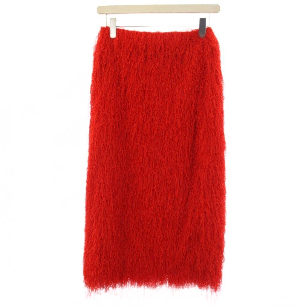 ドリスヴァンノッテン DRIES VAN NOTEN 25AW SOKNA TRIS 3038 W.W.SKIRT タイトスカート ロング フリンジ 34 赤 /BM 26,585円
