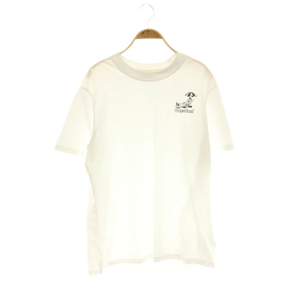 ポンペイ POMPEII プリントTシャツ クルーネック ロゴプリント 半袖 S 白 ホワイト /HS OS