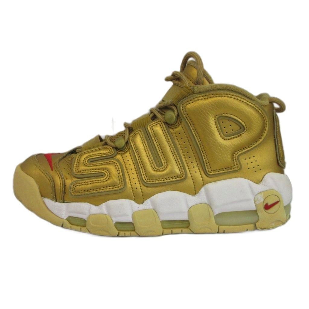 ナイキ NIKE × シュプリーム Supreme エアモアアップテンポ メタリックゴールド Air More Uptempo Metallic Gold スニーカー レザー ハイカット US9 27cm ゴールド色 902290-700 /XZ ■GY19