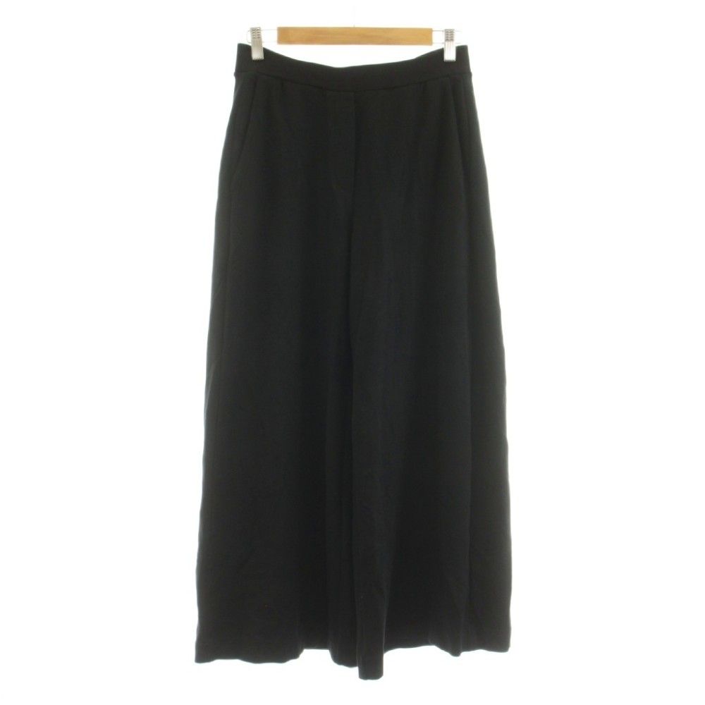 セオリー Theory 25AW DOBLE KN LT N TAILOR A LINE PO Double Knit N A Line Pant ワイドイージーパンツ S 黒 ブラック 01-5306003 /KU