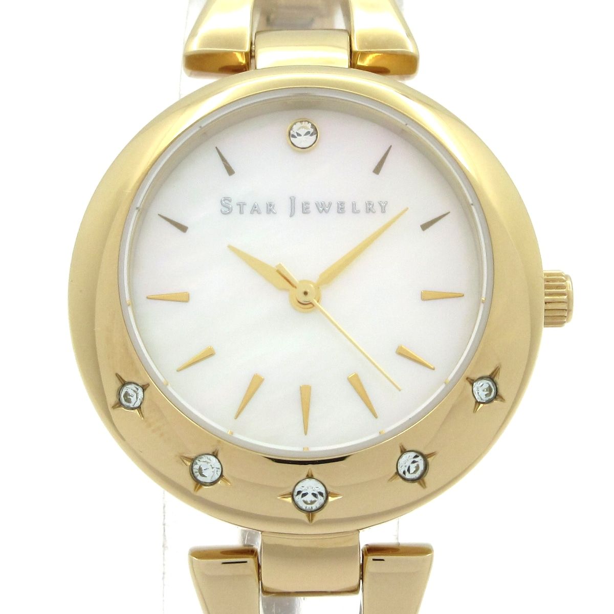 STAR JEWELRY(スタージュエリー) 腕時計美品 - レディース シェル文字盤/ラインストーン ホワイトシェル