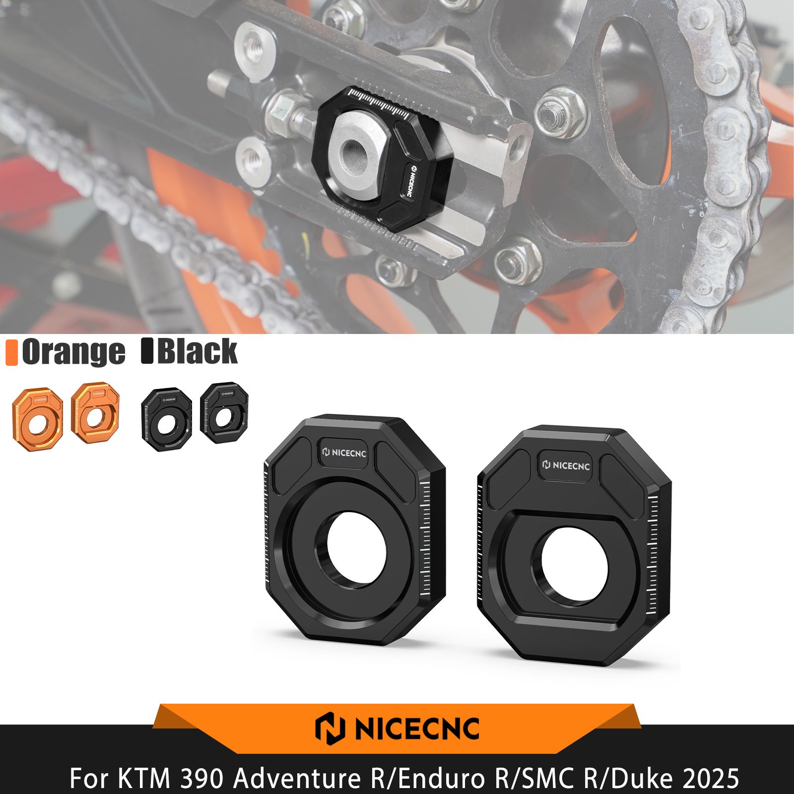 NICECNC KTM 250デューク 390デューク 2024〜2025 390アドベンチャーR/X 390エンデューロR 390 SMC R 2025対応 リアアクスルブロック チェーンアジャスター 6,179円