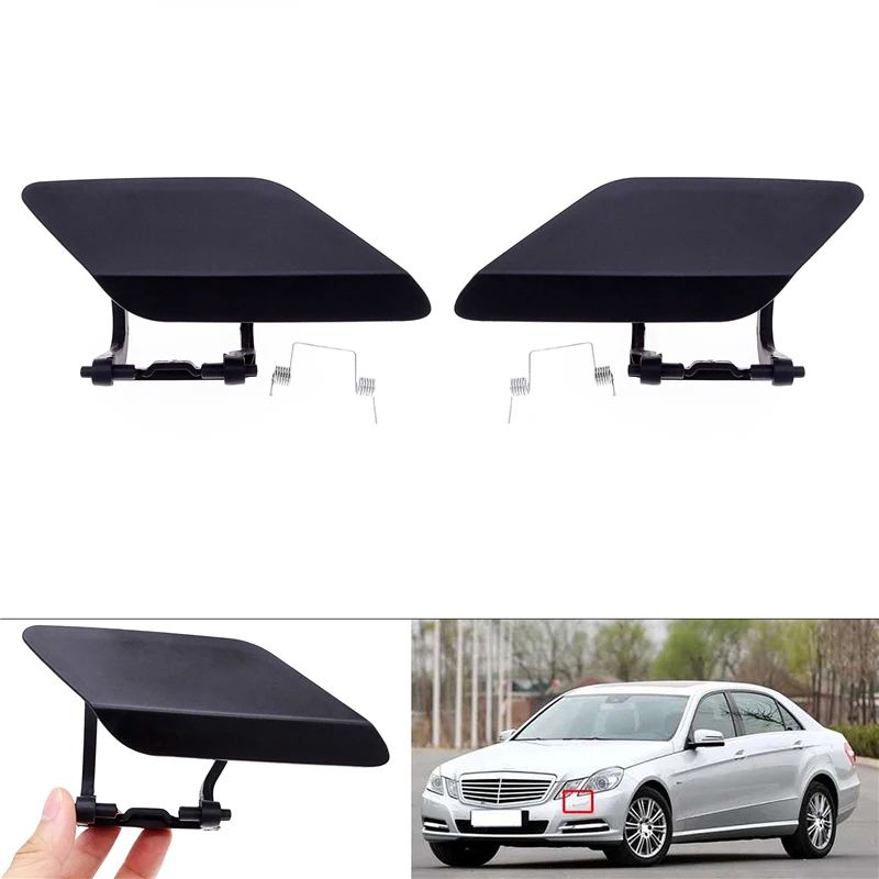 JIUWAN メルセデスベンツ W212 E200 E350 E500 2009〜2013対応 フロントヘッドライトウォッシャーノズルカバー OEM:2128600108/2128600208 プライマー仕上げ