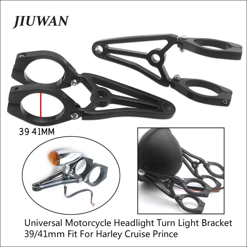 JIUWAN 汎用 フロントヘッドランプブラケット CNCフォークチューブ スポットライト対応 39/41mm 1ペア