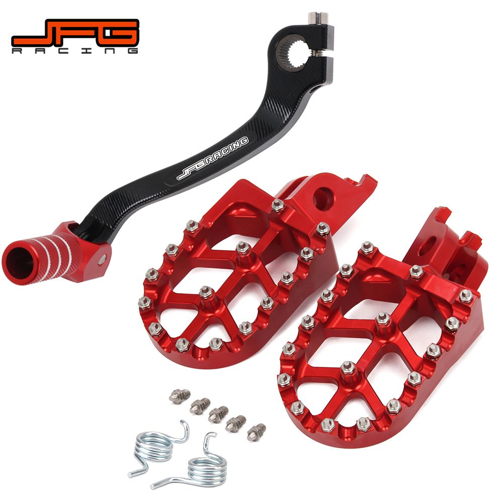JFGRACING ホンダ CRF450R CRF 450R 2007〜2016対応 CNCギアレバー フットレスト ペダル アルミ製