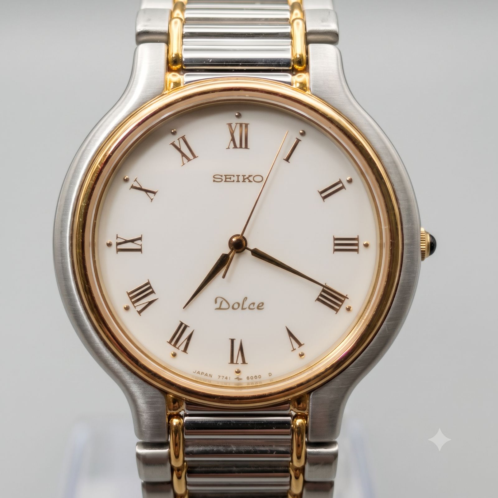 【電池交換済・稼働品】セイコー ドルチェ 7741-6050 クォーツ メンズ 腕時計 SEIKO Dolce コンビカラー [Battery Replaced / Working] SEIKO Dolce Quartz Dial Men's Watch 5,920円