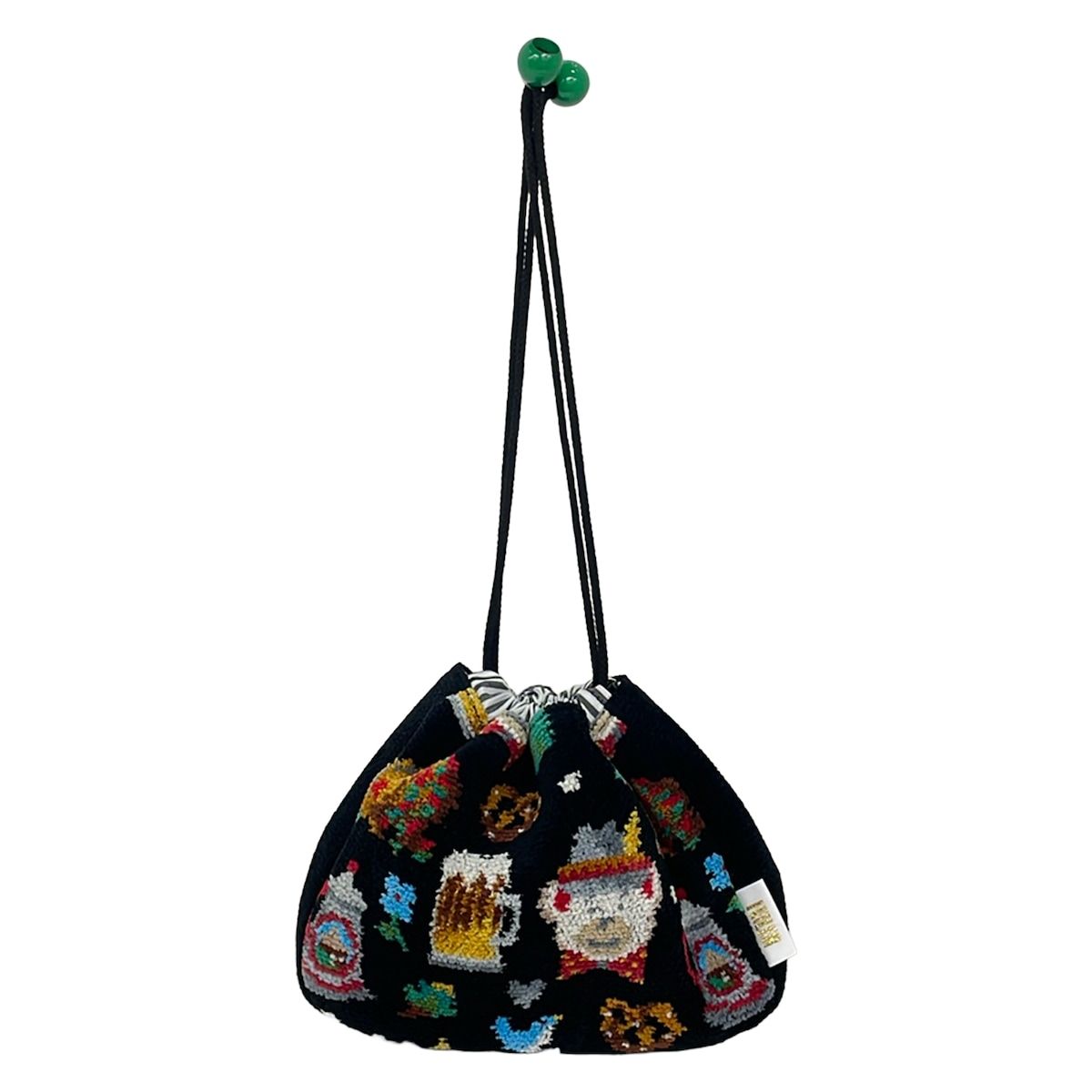 FEILER(フェイラー) ハンドバッグ美品 - 黒×白×マルチ クリスマス 6,825円