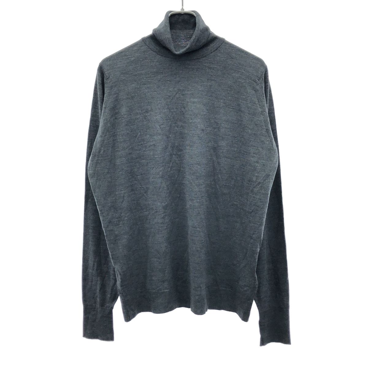 JOHN SMEDLEY ジョンスメドレー ウールハイゲージ タートルネックニットセーター グレー L