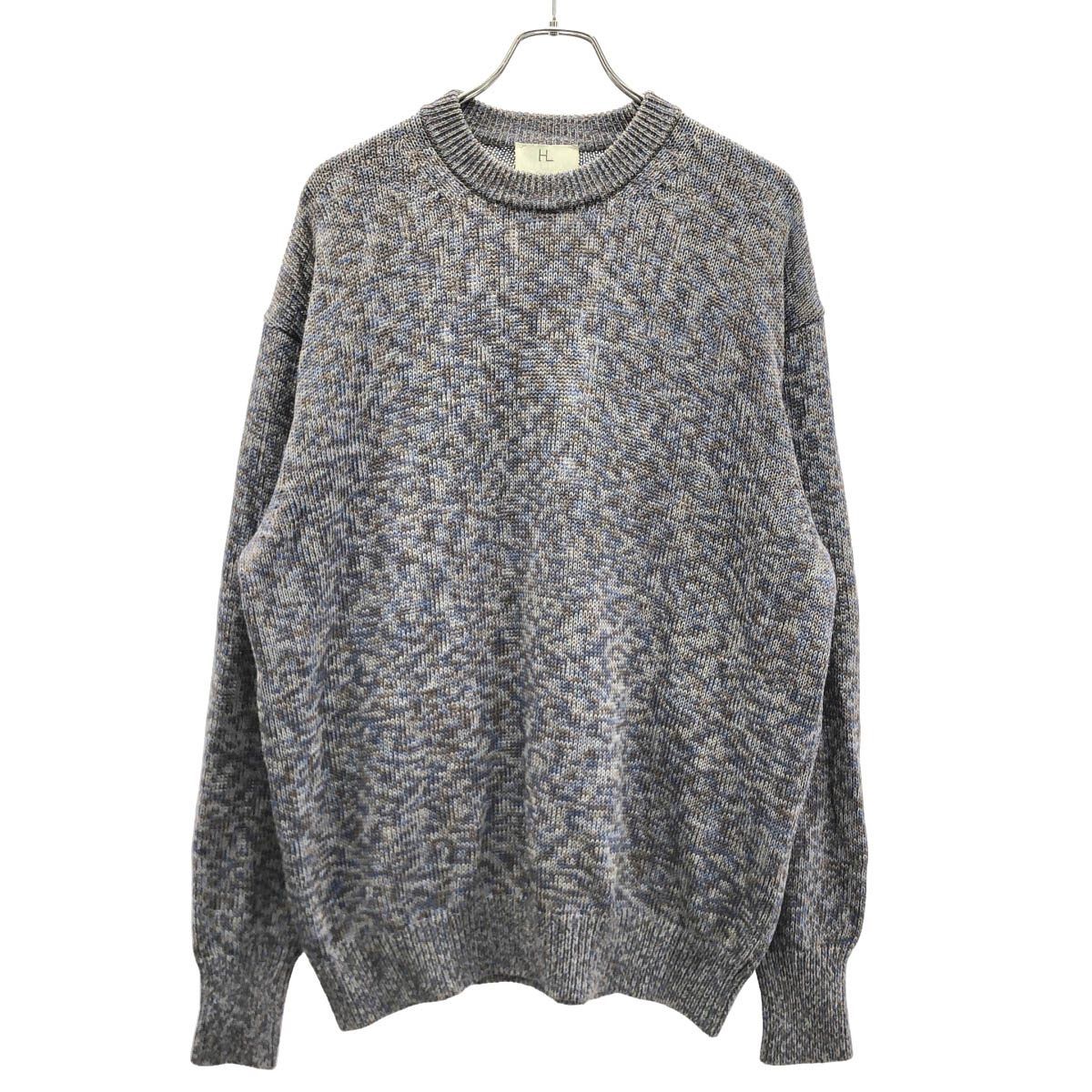 HERILL ヘリル 24SS Washed cotton Crew neck コットンニットセーター 24-080-HL-8230-1 ブルー 3