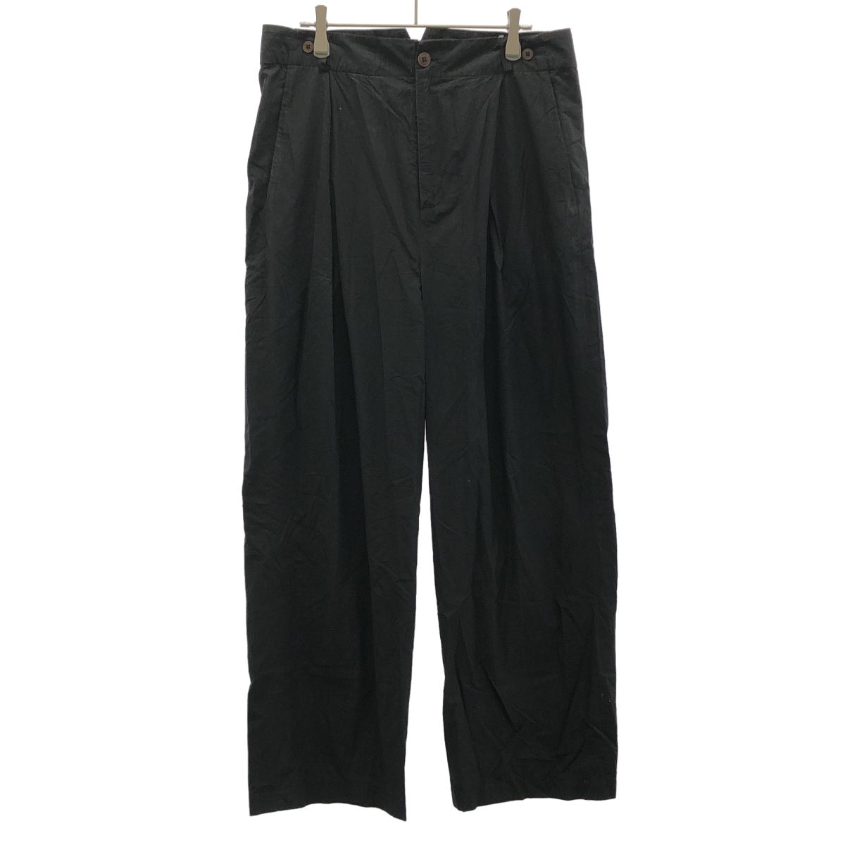 FRANK LEDER フランクリーダー 25SS TRIPLE WASHED THIN COTTON トラウザーパンツ ブラック S