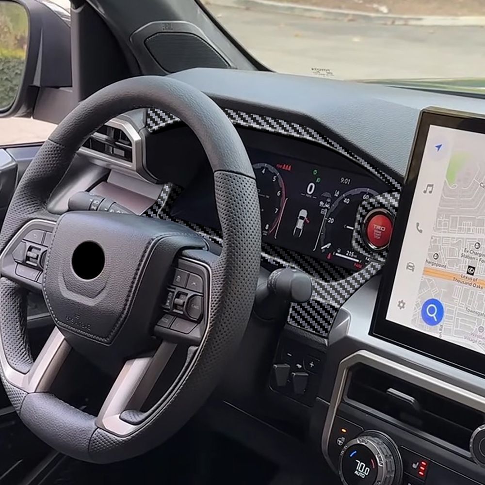 トヨタ Toyota 4ランナー 4Runner 2025年式 メーターパネル上下フレームカバー 2点 カーボン調／ブラックウッド調 ABS製 貼り付け式 傷防止 内装保護 アクセント 10,211円