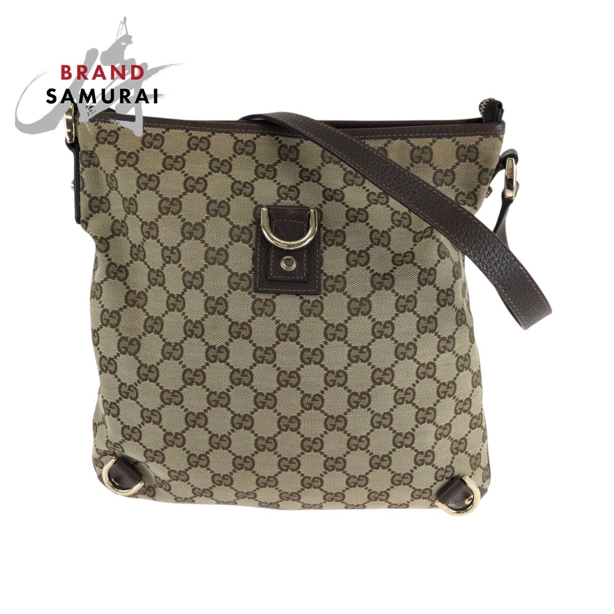 美品 GUCCI グッチ アビー ブラウン ゴールド金具 GGキャンバス 131326 ショルダーバッグ ポシェット レディース 603933【中古】