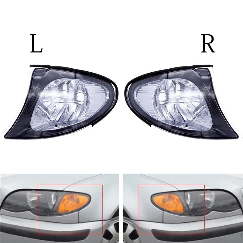 JIUWAN BMW 3シリーズ E46 4ドア 318i 320i 325i 330i 2002〜2005対応 フロントウインカーハウジングカバー LEDコーナーマーカーパーキングライト